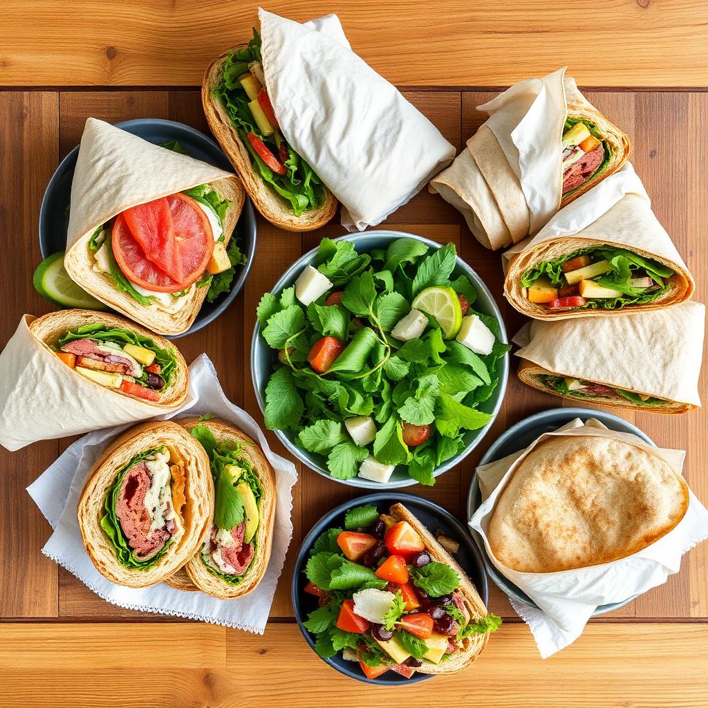 Selectie van broodjes en wraps